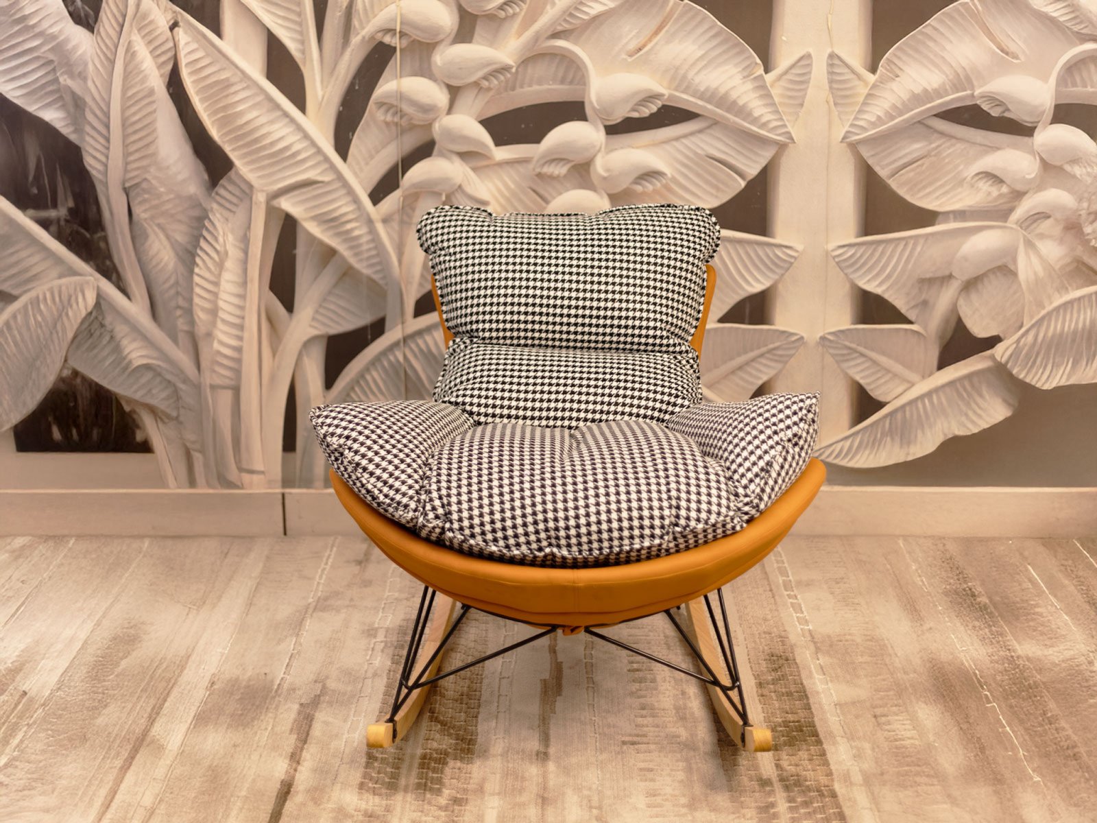 Rocking Chair In Orange Colour