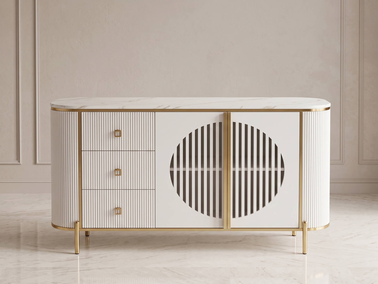 Sideboard In White Colour 
