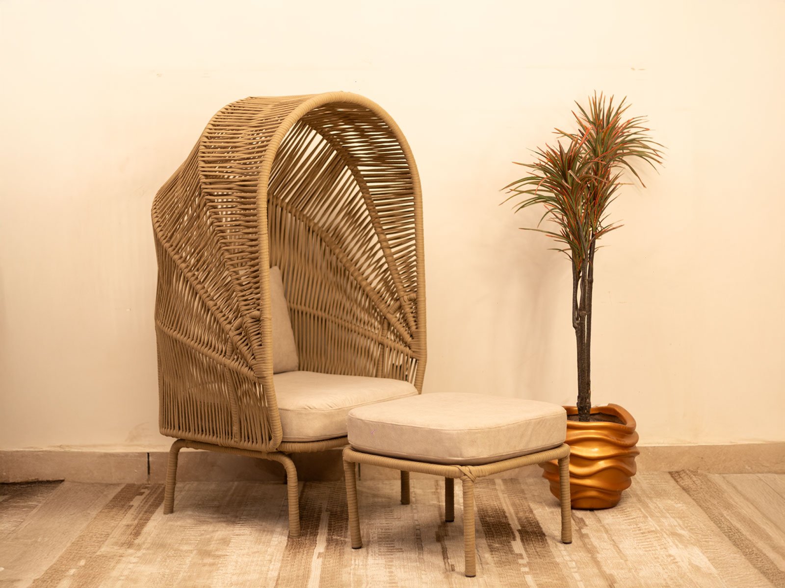 Hive Highback Chair In Beige Colour