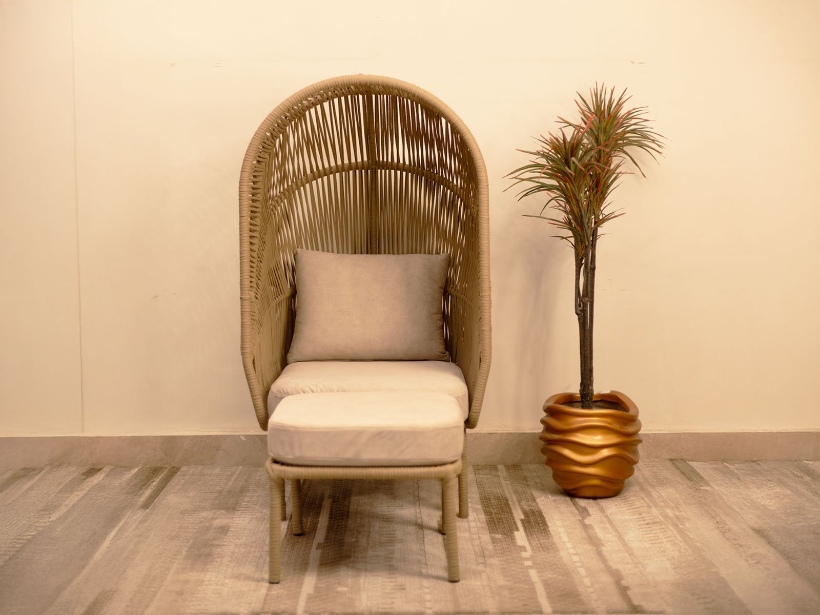 Hive Highback Chair In Beige Colour