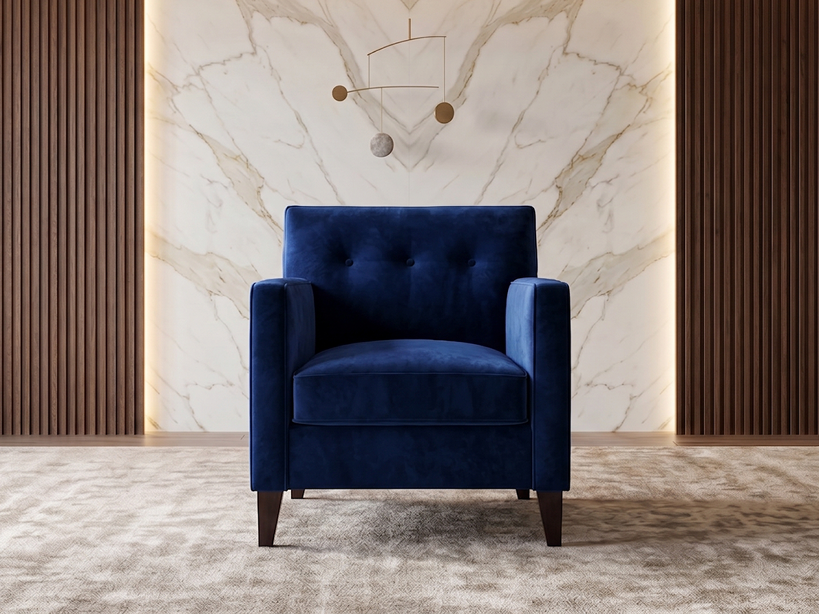 Bali Sofa 1 Seater In Royal Blue Color 