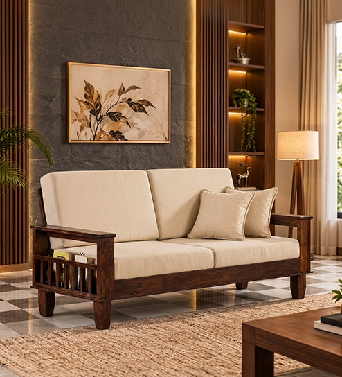 Solid Wood Jodhpur Sofa 2 Seater