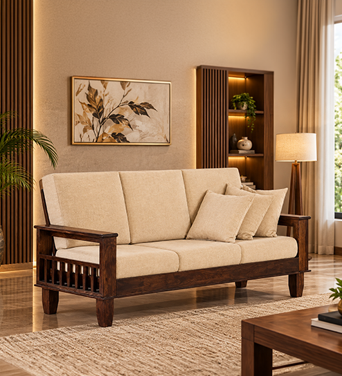solid Wood Jodhpur Sofa 3 Seater