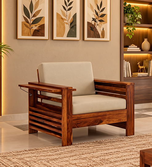 Agnes Solid wood Sofa 1 Seater