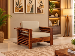 Agnes Solid wood Sofa 1 Seater
