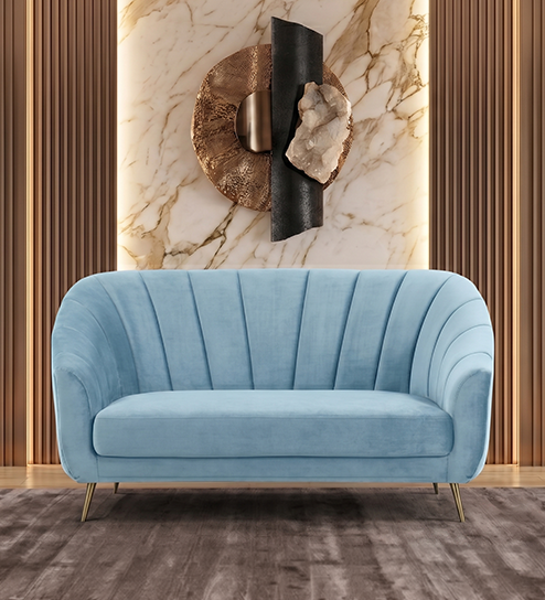 Monaco Sofa 2 Seater In Sky Blue Color