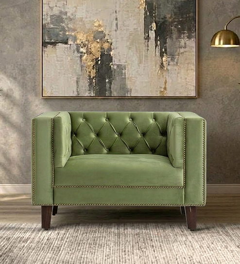 Adalia Sofa 1 Seater in Green Color