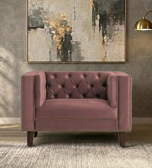 Adalia Sofa 1 Seater in Pink Color
