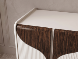 Side Board In Color White And Brown 