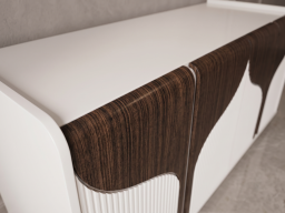 Side Board In Color White And Brown 