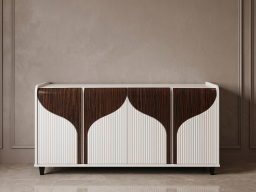 Side Board In Color White And Brown 