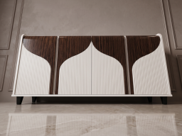 Side Board In Color White And Brown 
