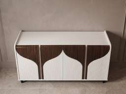 Side Board In Color White And Brown 