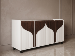 Side Board In Color White And Brown 