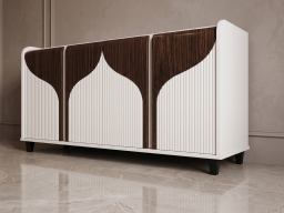 Side Board In Color White And Brown 