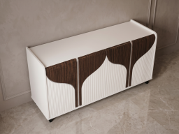 Side Board In Color White And Brown 
