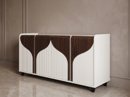 Side Board In Color White And Brown 
