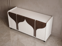 Side Board In Color White And Brown 