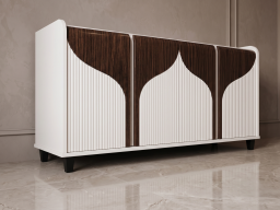 Side Board In Color White And Brown 