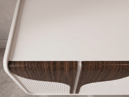 Side Board In Color White And Brown 