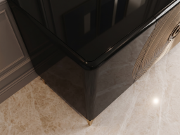 Side Board In Black And Gold Color 