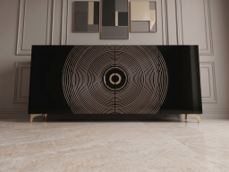 Side Board In Black And Gold Color 