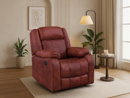 Ashley Recliner  1 Seater In Crimson Red Color