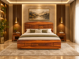 Maan Bed Solid Wood 