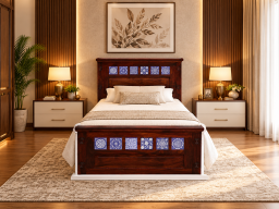 Neel Bed Solid Wood 