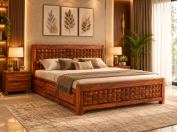 Stupa Bed Solid Wood king Size 