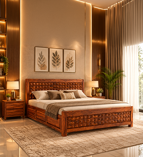 Stupa Bed Solid Wood king Size 