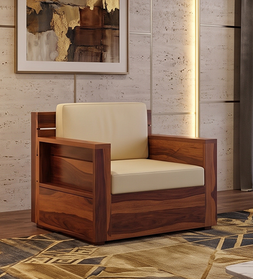 Tadoba Solid Wood Sheesham 1 Seater Sofa