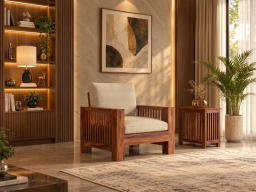Dhara Solid Wood Sheesham 1 Seater Sofa 
