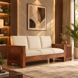 Dhara Solid Wood Sheesham 3 Seater Sofa 