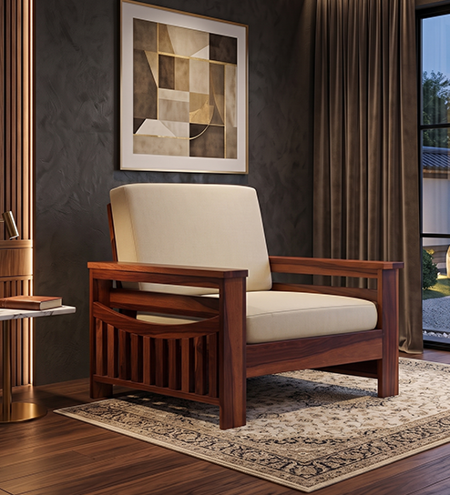Molai Solid Wood Sheesham 1 Seater Sofa