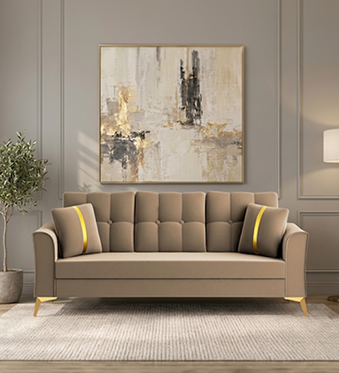 Albert Sofa 3  seater In  Beige Color
