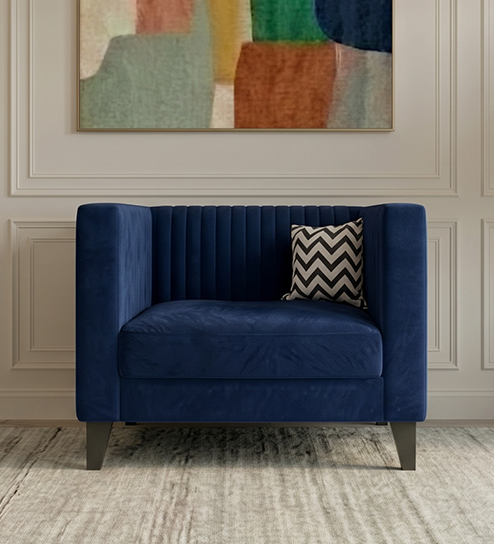 Miller Sofa 1 Seater In Midnight Blue Color