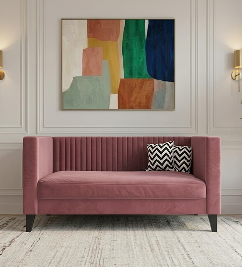 Miller Sofa 2 Seater In Dusky Rose Color
