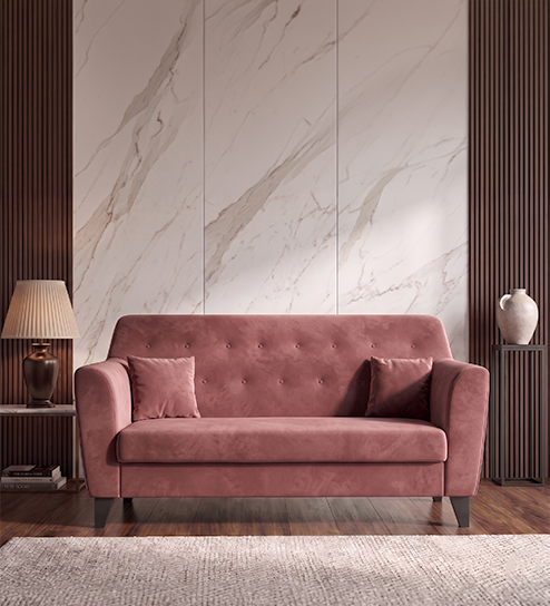Andres Sofa 3 Seater In Berry Wine  Color 