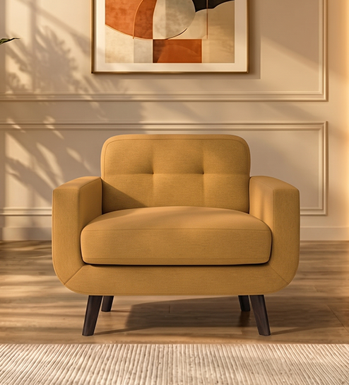 Boho Sofa 1 Seater In Corn Yellow Color 