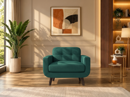 Boho Sofa 1 Seater In Sage Green Color 