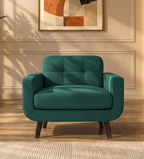 Boho Sofa 1 Seater In Sage Green Color 