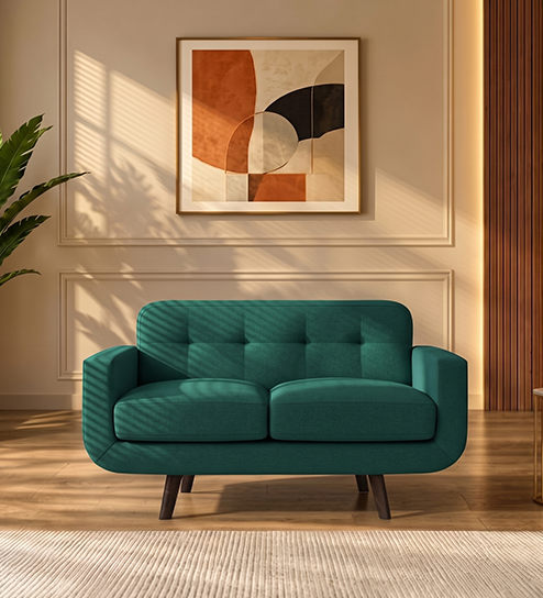 Boho Sofa 2 Seater In Sage Green Color 