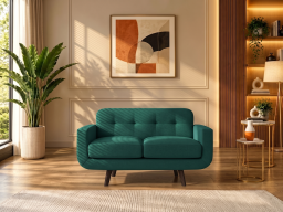 Boho Sofa 2 Seater In Sage Green Color 