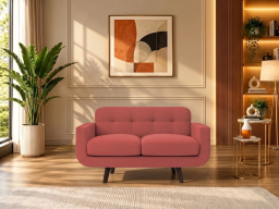 Boho Sofa 2 Seater In Salmon Pink Color 