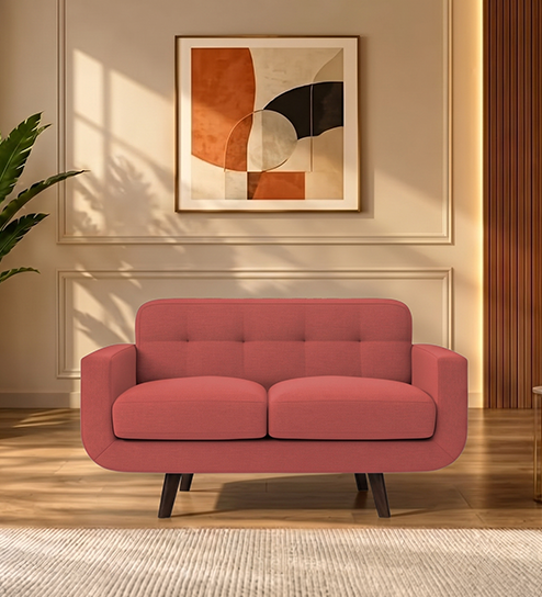 Boho Sofa 2 Seater In Salmon Pink Color 