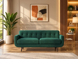 Boho Sofa 3 Seater In Sage Green Color 