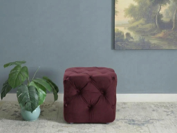 Lagoa Pouffe In Wine Red Color