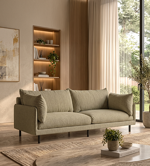 Breeze Lounge 2 Seater Sofa In Off- White & Cream Color