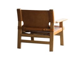 Heritage Wooden Arm Chair In Saddle Tan Or Cognac Color 
